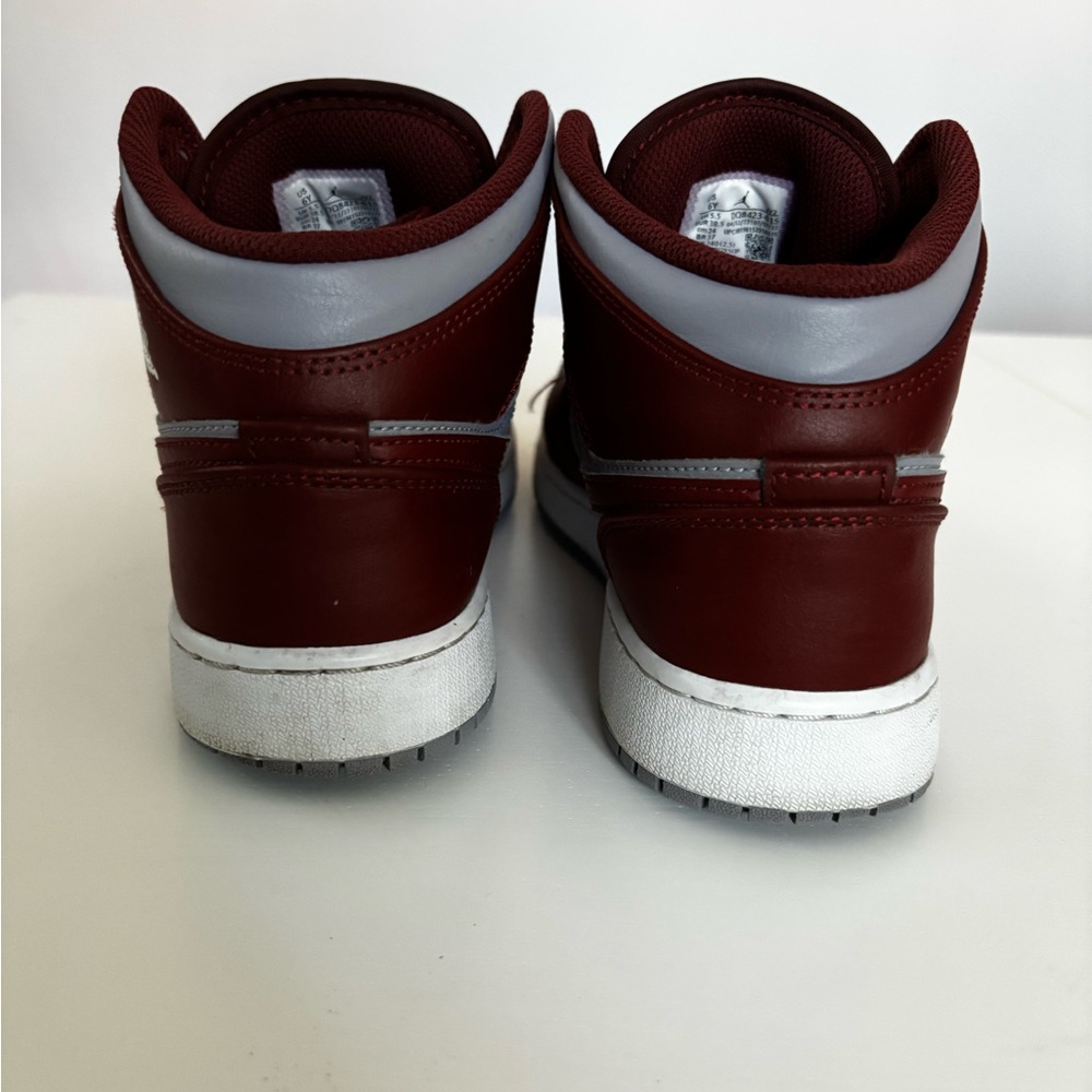 Jordan Air 1 Mid GS in Red and White (Color is Cherrywood)